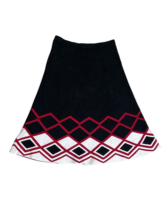 NYCC Dresses & Skirts - NYCC Black A-Line Skirt with Red & White Geo Border